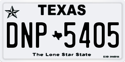 TX license plate DNP5405