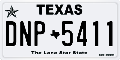 TX license plate DNP5411