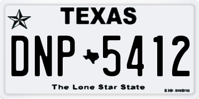 TX license plate DNP5412