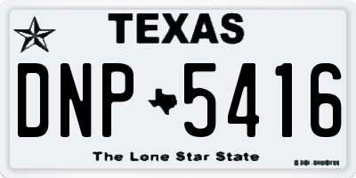 TX license plate DNP5416