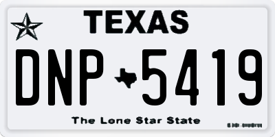 TX license plate DNP5419