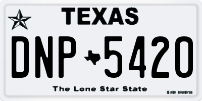 TX license plate DNP5420
