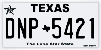 TX license plate DNP5421