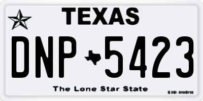 TX license plate DNP5423