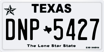 TX license plate DNP5427