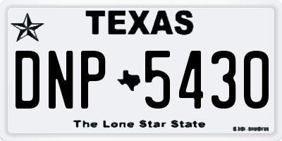 TX license plate DNP5430