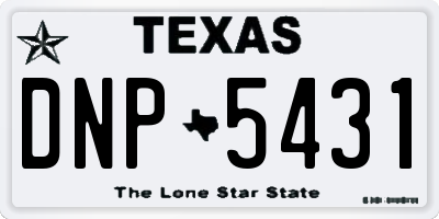 TX license plate DNP5431