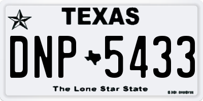 TX license plate DNP5433