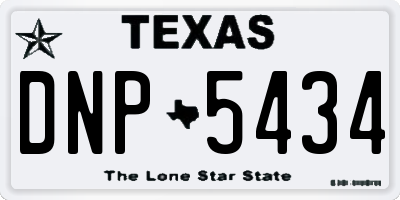 TX license plate DNP5434