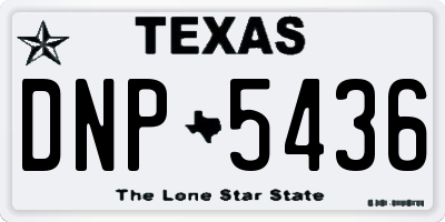 TX license plate DNP5436