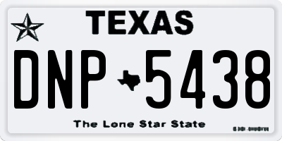 TX license plate DNP5438