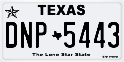 TX license plate DNP5443