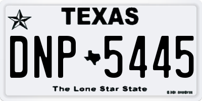 TX license plate DNP5445