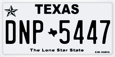 TX license plate DNP5447