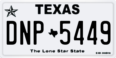 TX license plate DNP5449
