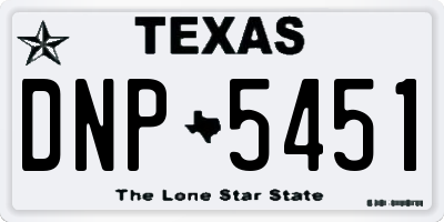 TX license plate DNP5451