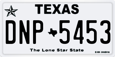 TX license plate DNP5453