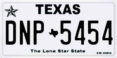 TX license plate DNP5454