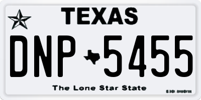 TX license plate DNP5455