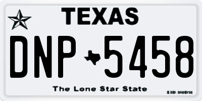 TX license plate DNP5458