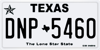 TX license plate DNP5460