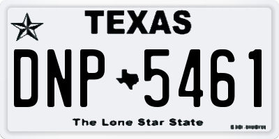 TX license plate DNP5461