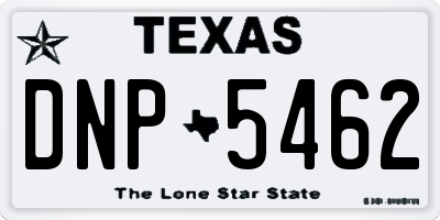 TX license plate DNP5462