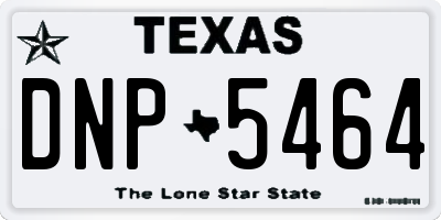 TX license plate DNP5464
