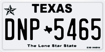 TX license plate DNP5465