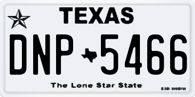 TX license plate DNP5466