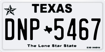 TX license plate DNP5467