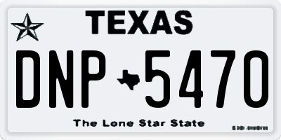 TX license plate DNP5470