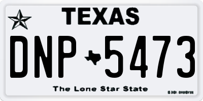 TX license plate DNP5473