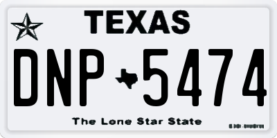 TX license plate DNP5474