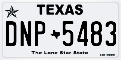 TX license plate DNP5483