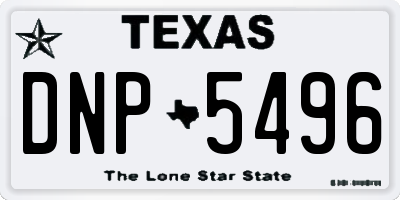 TX license plate DNP5496