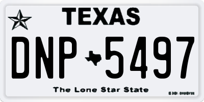TX license plate DNP5497