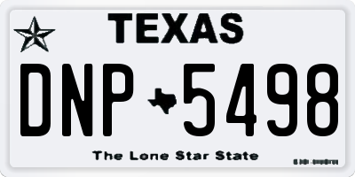 TX license plate DNP5498