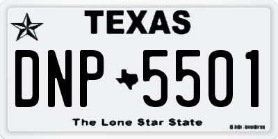 TX license plate DNP5501
