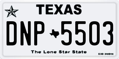 TX license plate DNP5503