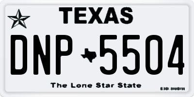 TX license plate DNP5504