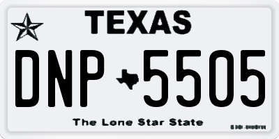 TX license plate DNP5505