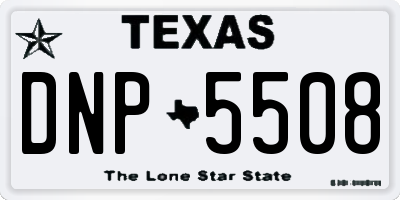 TX license plate DNP5508