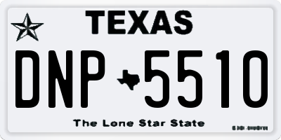 TX license plate DNP5510