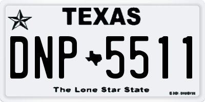 TX license plate DNP5511