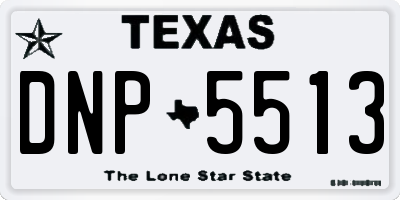 TX license plate DNP5513