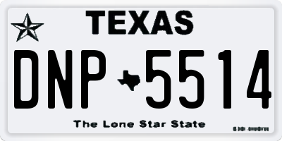 TX license plate DNP5514