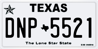 TX license plate DNP5521