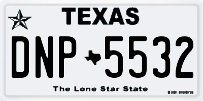 TX license plate DNP5532