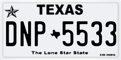 TX license plate DNP5533
